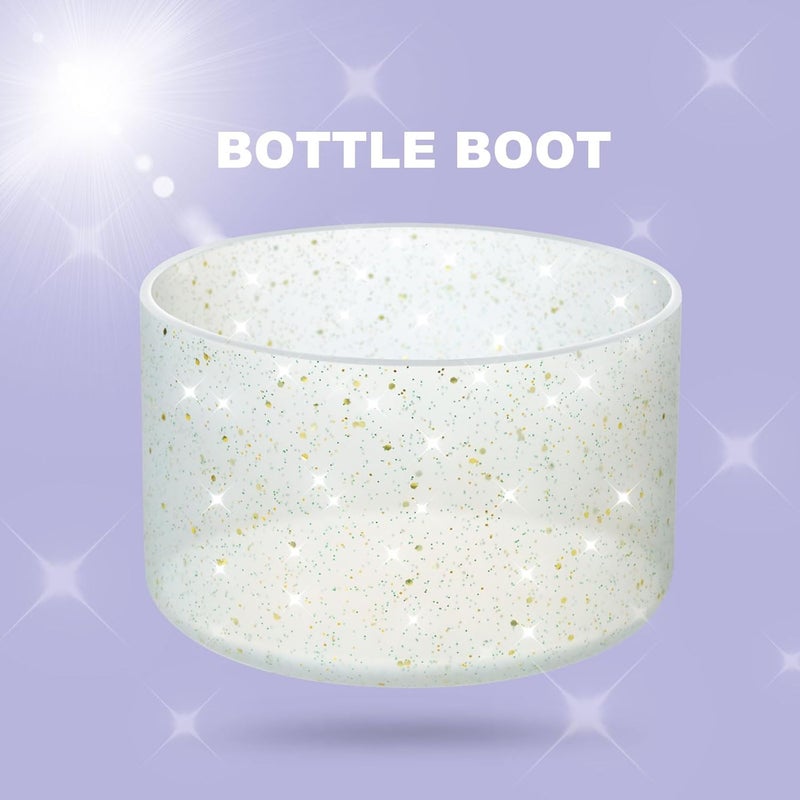Onlymory Silicone Boot for 30 40 OZ Stanley Cup Accessories, Glitter Boots for Stanley 20OZ 30OZ Tumbler Ice-Flow 16OZ Bottle, Anti-Slip Bling Protector Bottom Cover Sleeve - Image 5